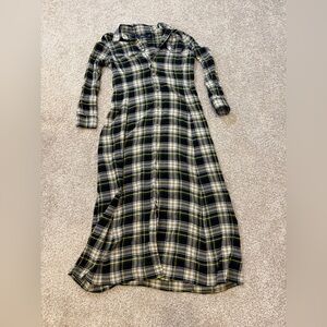 Polo Ralph Lauren Plaid Maxi Button Down Shirtdress 10